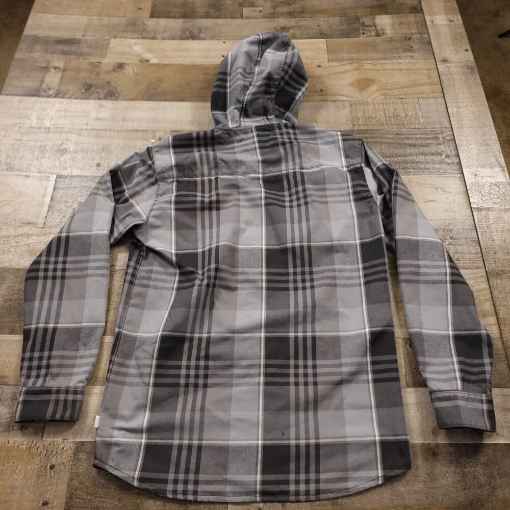Burton flannel shirt jacket‎ hooded men's medium gray dryride